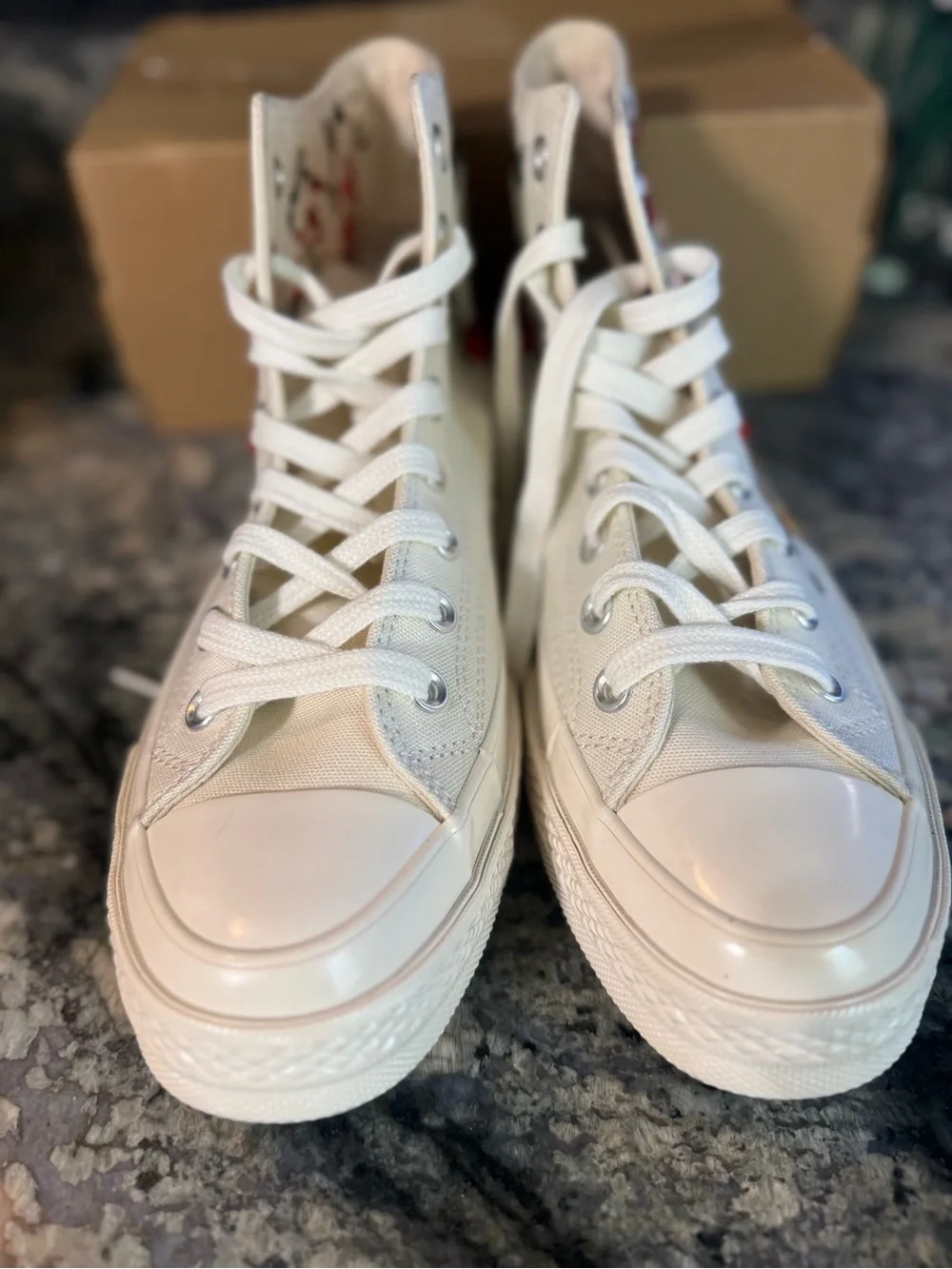 Converse Cream High-Top Sneakers with Floral, Book & Music Embroidery - Picture 6 of 10